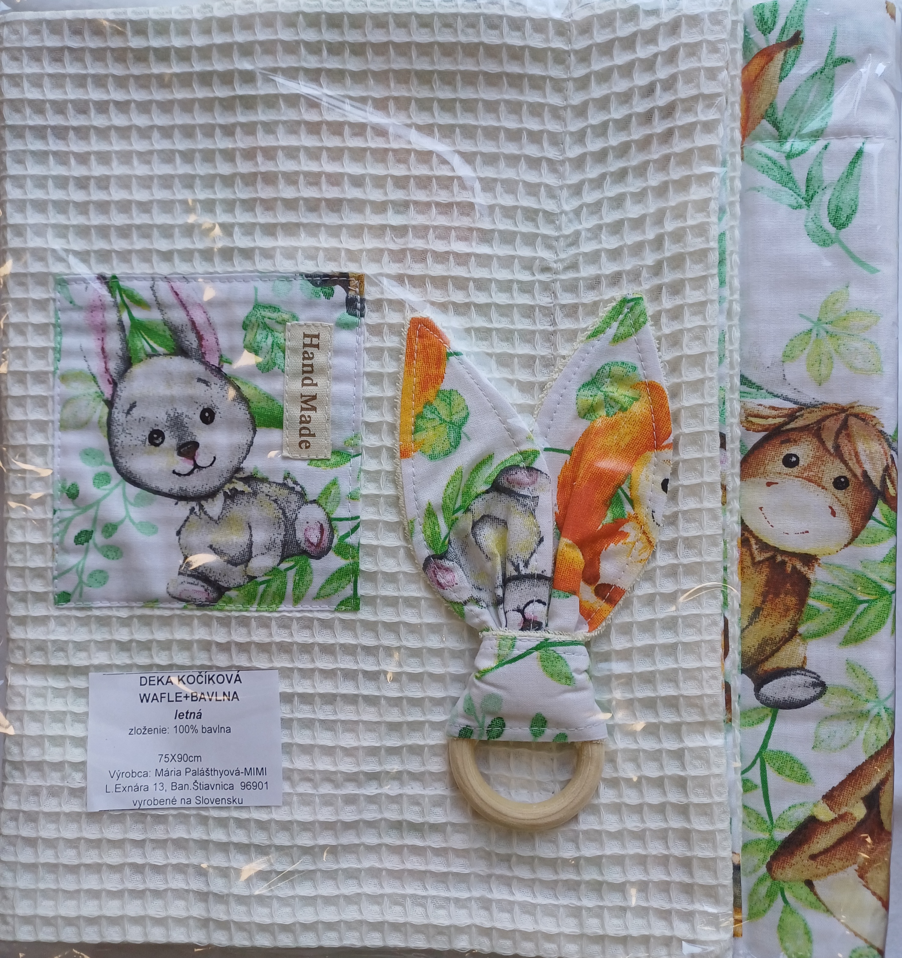 Deka s hryzátkom handmade letná - zajačik