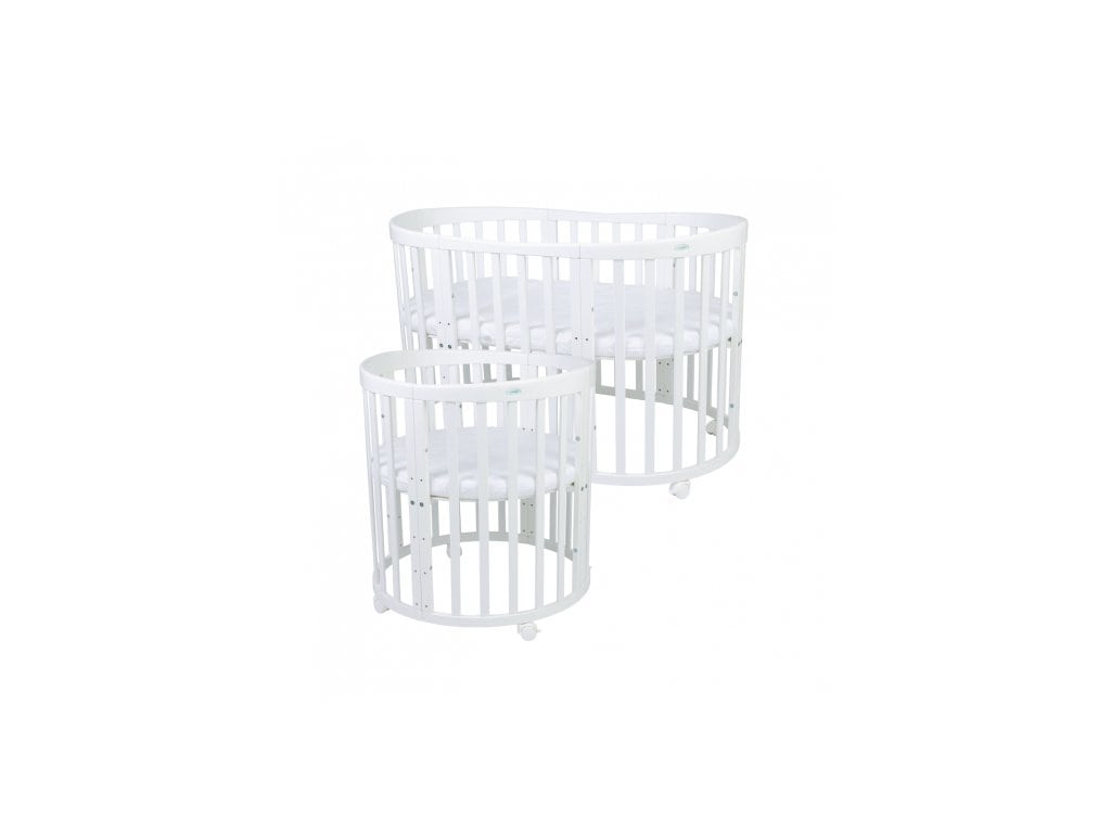 Detská rastúca postieľka 9v1 oval white + set