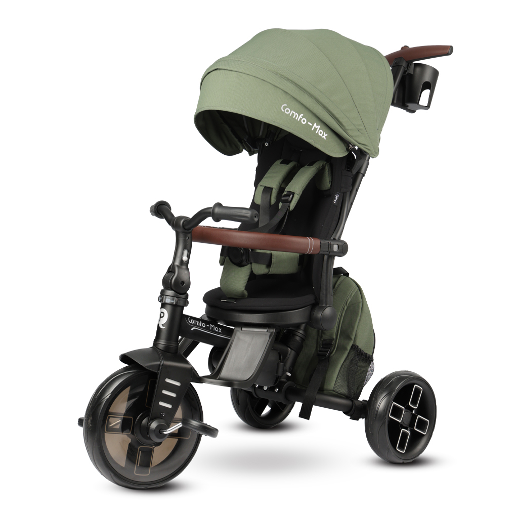QPLAY Trojkolka Comfo Max Olive Green, 7v1, vek 10-72 mesiacov