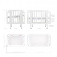 Detská antirefluxná rastúca postieľka Nika – sivá s drevenými nožičkami