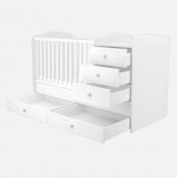 Félix MAXI 5-zásuvková kombi postieľka s prebaľovacím pultom biela 