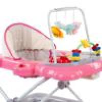 Sun Baby Chodítko MACKA a hrazdičkou ružovo-siva