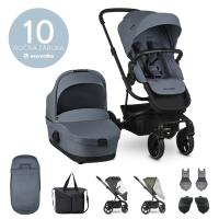 EASYWALKER Set XXL kočík kombinovaný Harvey3 s príslušenstvom Steel Blue