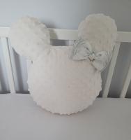 Handmade Mickey vankúšik minky maslový 