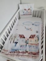 Handmade 2-dielna súprava do postieľky Vláčik
