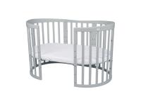 Detská rastúca postieľka 9v1 oval Grey s Matracom