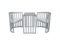 Detská rastúca postieľka 9v1 oval Grey s Matracom