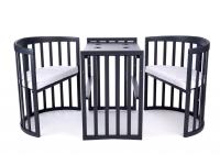 Detská rastúca postieľka 9v1 oval tmavosivá + Set