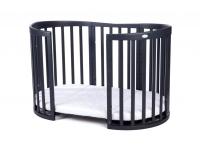 Detská rastúca postieľka 9v1 oval tmavosivá + Set