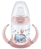 NUK Fľaštička na učenie DISNEY-Medvedík Pú s kontrolou teploty 150 ml ružová