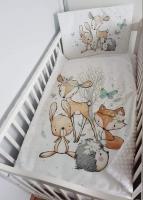 Handmade 2-dielna súprava do postieľky Lesné zvieratká