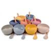 Martons SET – silikonová miska Classic s prísavkou + lyžička Beige