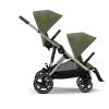 Cybex e-Gazelle S Gold elektrický detský kočík pre dvojičky Moss Green