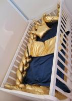 Handmade set do postieľky zlatý + modrý