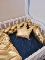 Handmade set do postieľky zlatý + modrý