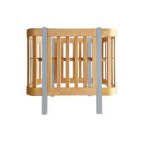 Detská antirefluxná rastúca postieľka Nika Duo – prírodné drevo so sivými nožičkami