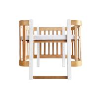 Detská antirefluxná rastúca postieľka Nika Duo – prírodné drevo s bielymi nožičkami