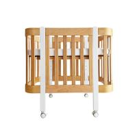 Detská antirefluxná rastúca postieľka Nika Duo – prírodné drevo s bielymi nožičkami