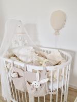 Detská antirefluxná rastúca postieľka Nika Duo – prírodné drevo