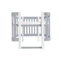 Detská antirefluxná rastúca postieľka Nika Duo – sivá s bielymi nožičkami