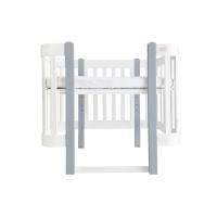 Detská antirefluxná rastúca postieľka Nika Duo – biela so sivými nožičkami