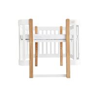 Detská antirefluxná rastúca postieľka Nika Duo – biela s drevenými nožičkami