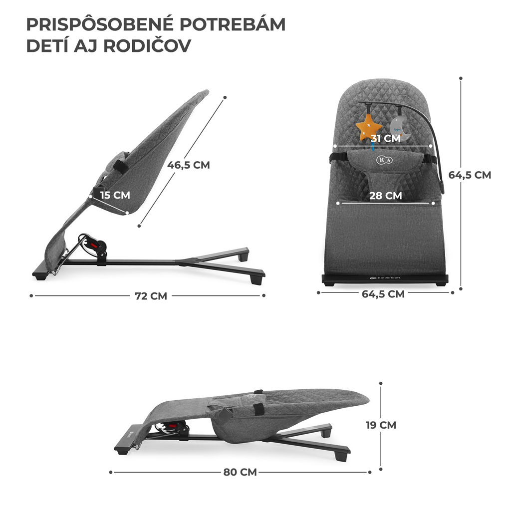 KINDERKRAFT Lehátko pohupujúce Mimi, do 9kg