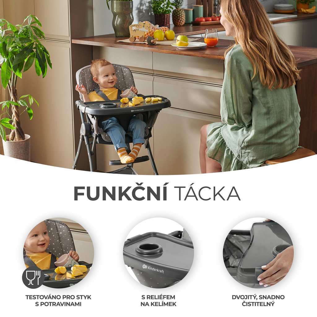 KINDERKRAFT Stolička jedálenská Foldee