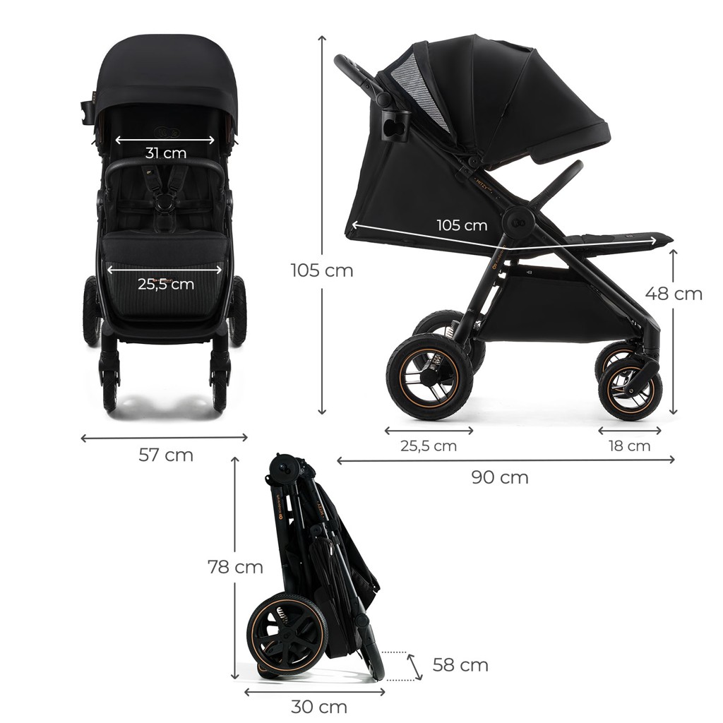KINDERKRAFT Kočík športový Mitzy Air Black
