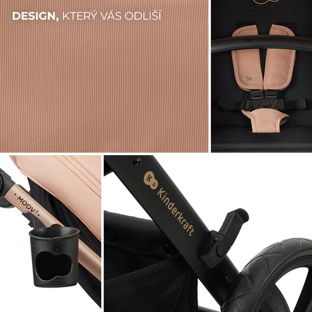 KINDERKRAFT Kočík kombinovaný Moov 2 3v1 - penové kolesá
