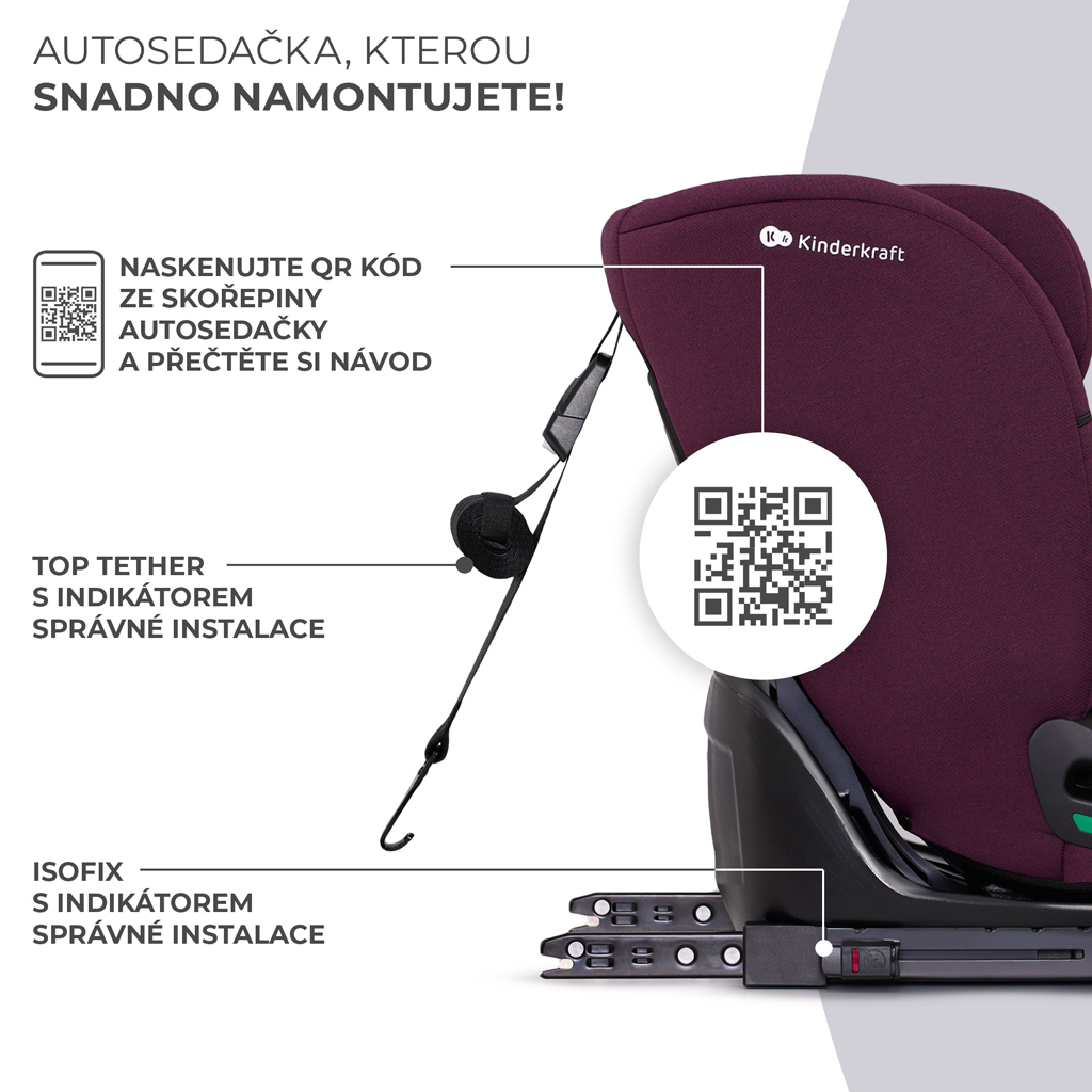 KINDERKRAFT Oneto3 i-Size 76-150cm + Isofix