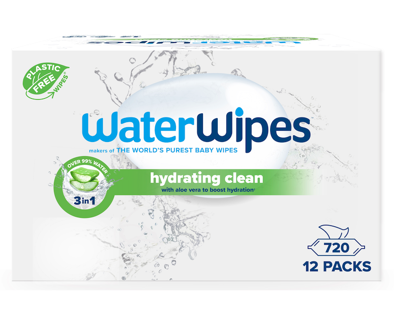 12x WATERWIPES Obrúsky vlhčené Hydrating clean bez obsahu plastov 60 ks ( 720 ks )