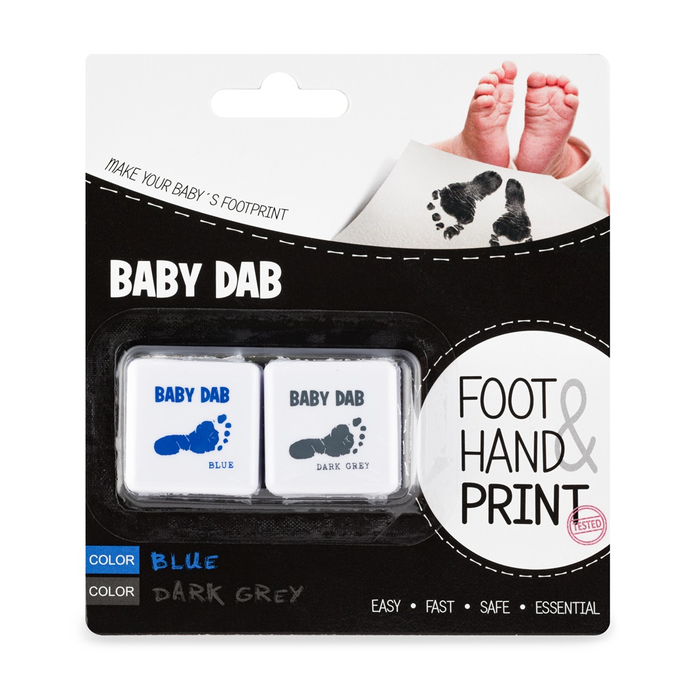 BABY DAB Farba na detské odtlačky 2 ks modrá, šedá