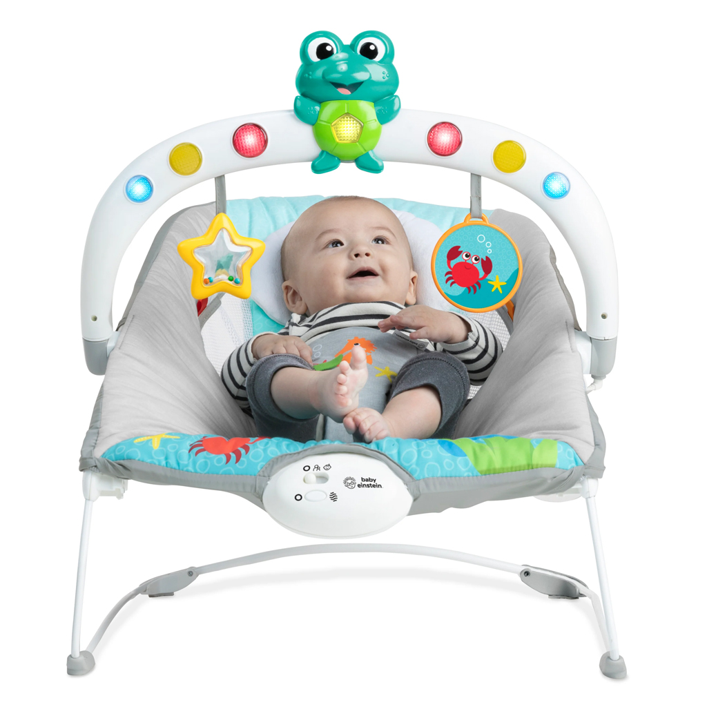 BABY EINSTEIN Lehátko hudobné vibračné so svetielkami Kick to It Neptune do 9 kg