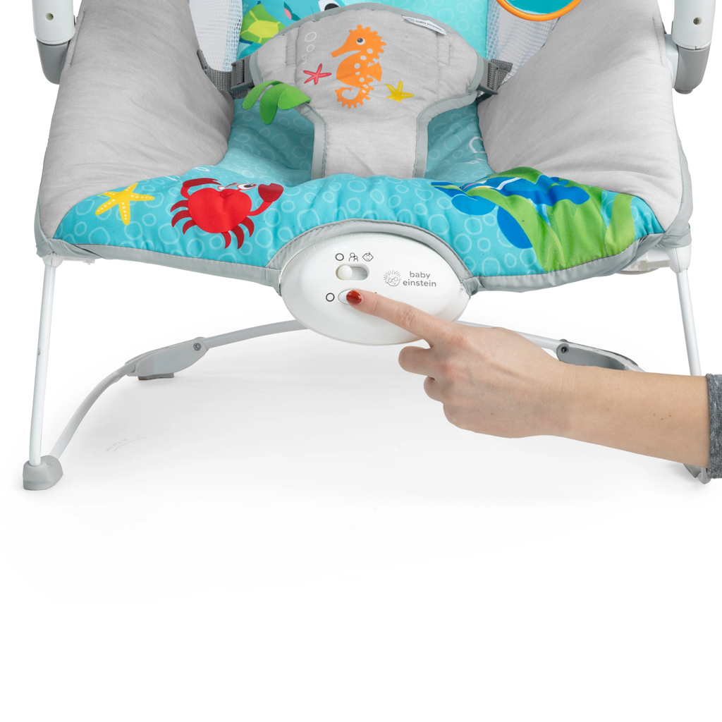 BABY EINSTEIN Lehátko hudobné vibračné so svetielkami Kick to It Neptune do 9 kg
