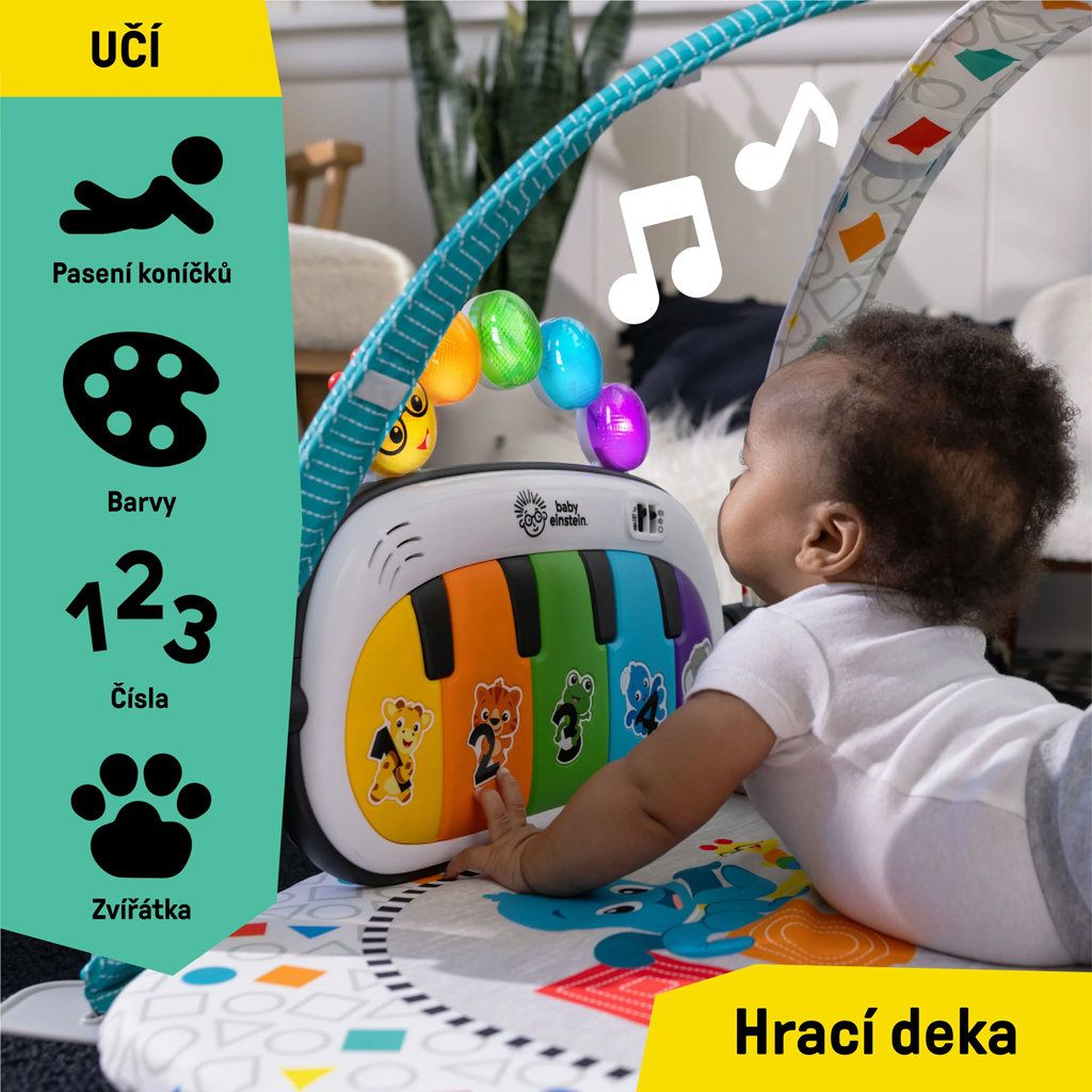 BABY EINSTEIN Postieľka s ohrádkou na hranie a klavírom 3v1 Kick &amp; Snooze™ 0m+