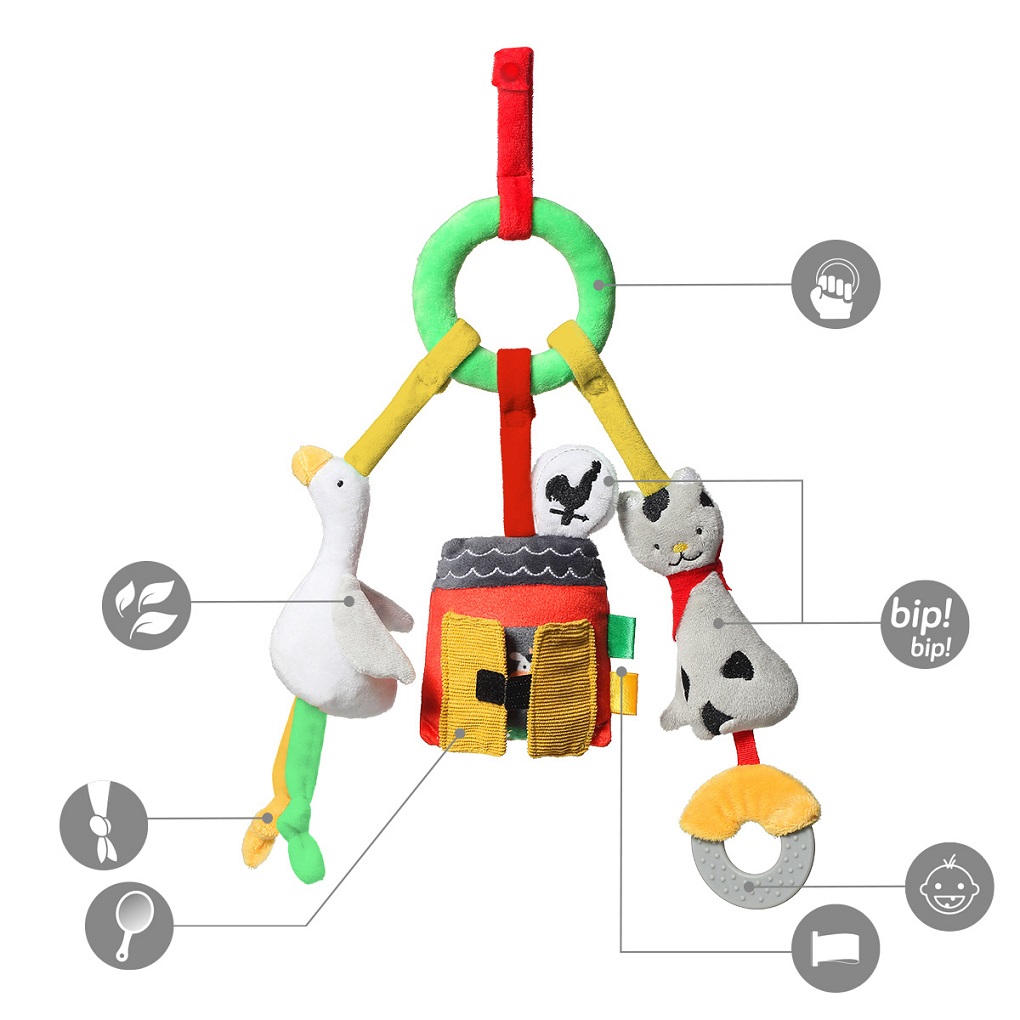 BABYONO Hrazdička na kočík On the farm 0m+