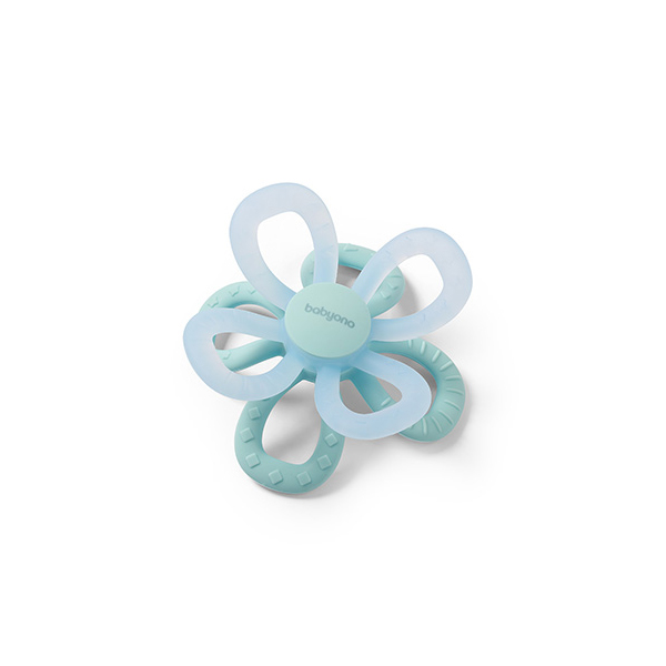 BABYONO Hryzačka silikónová Flower - modrá