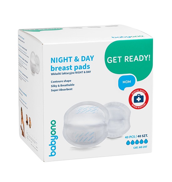 BABYONO Vložky do podprsenky Night&amp;Day 40 ks