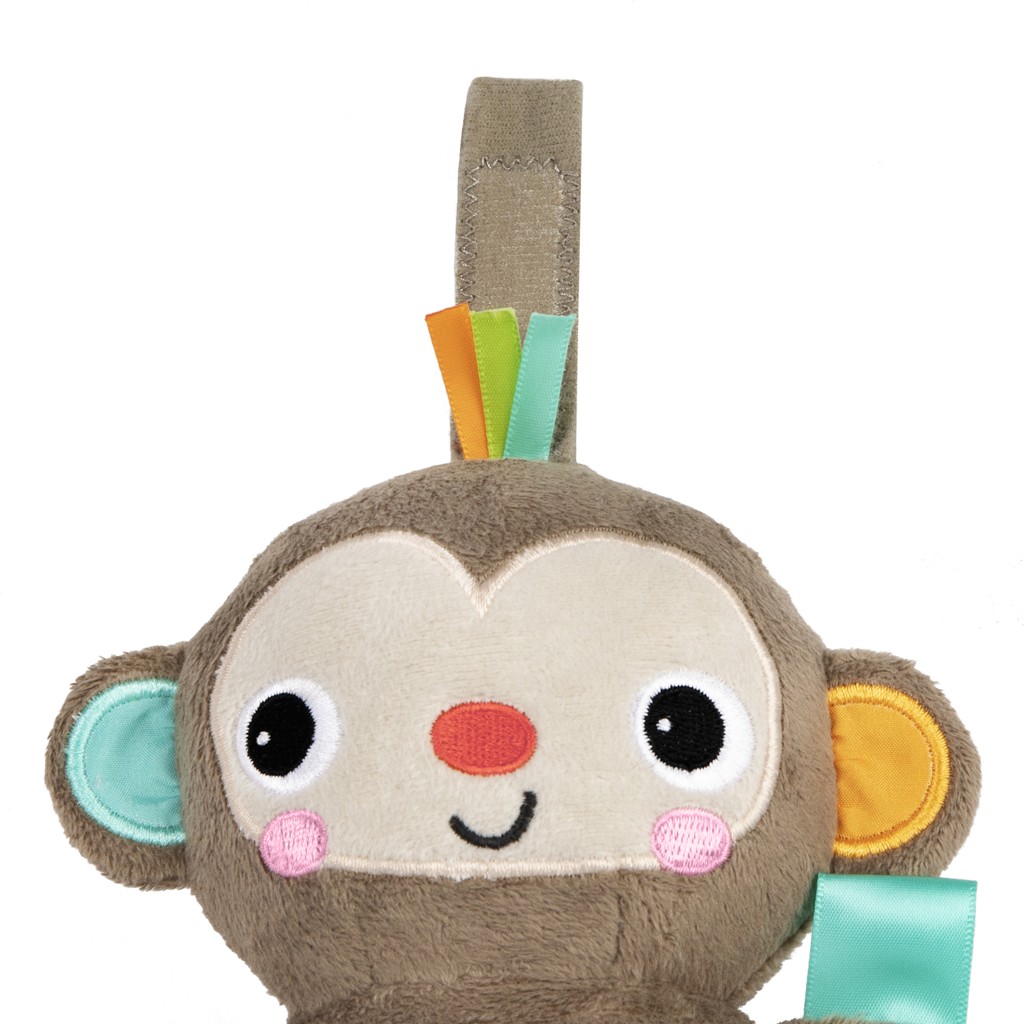 BRIGHT STARTS Hračka s melódiou na C krúžku Pull, Play &amp; Boogie™ opica 0m+