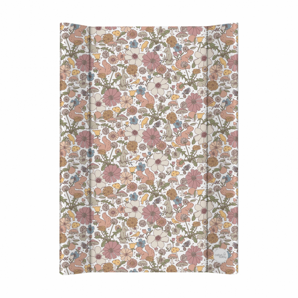 CEBA BABY Podložka prebaľovacia 2-hranná s pevnou doskou (50x70) Basic Garden