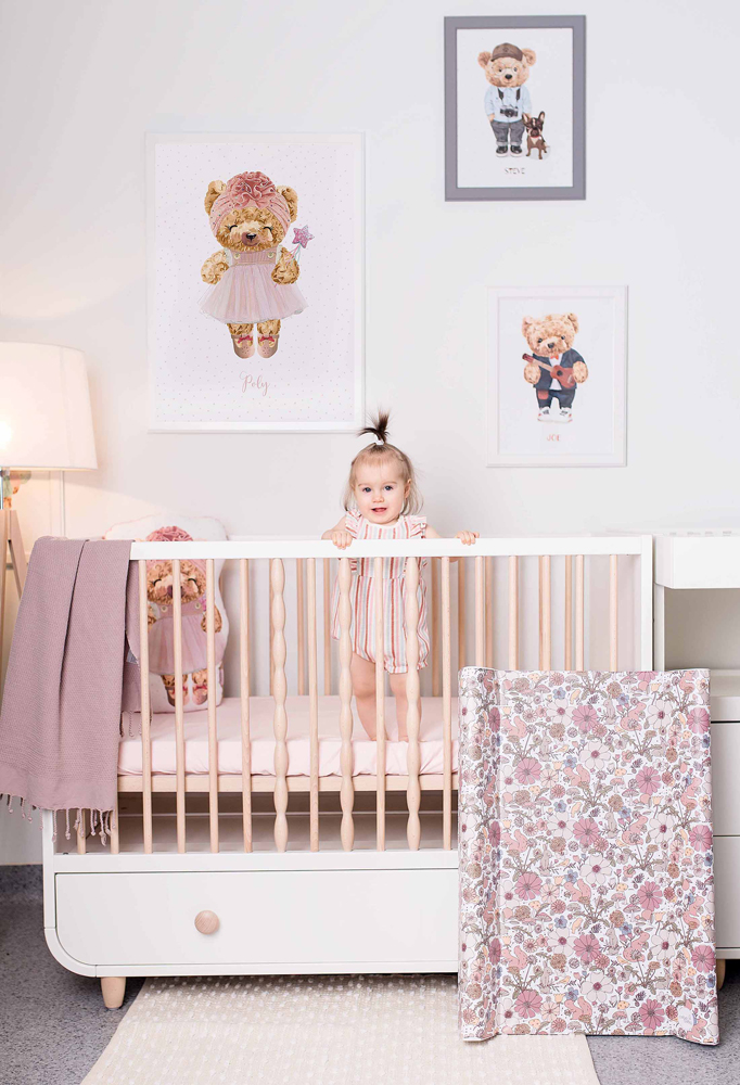 CEBA BABY Podložka prebaľovacia 2-hranná s pevnou doskou (50x70) Basic Garden