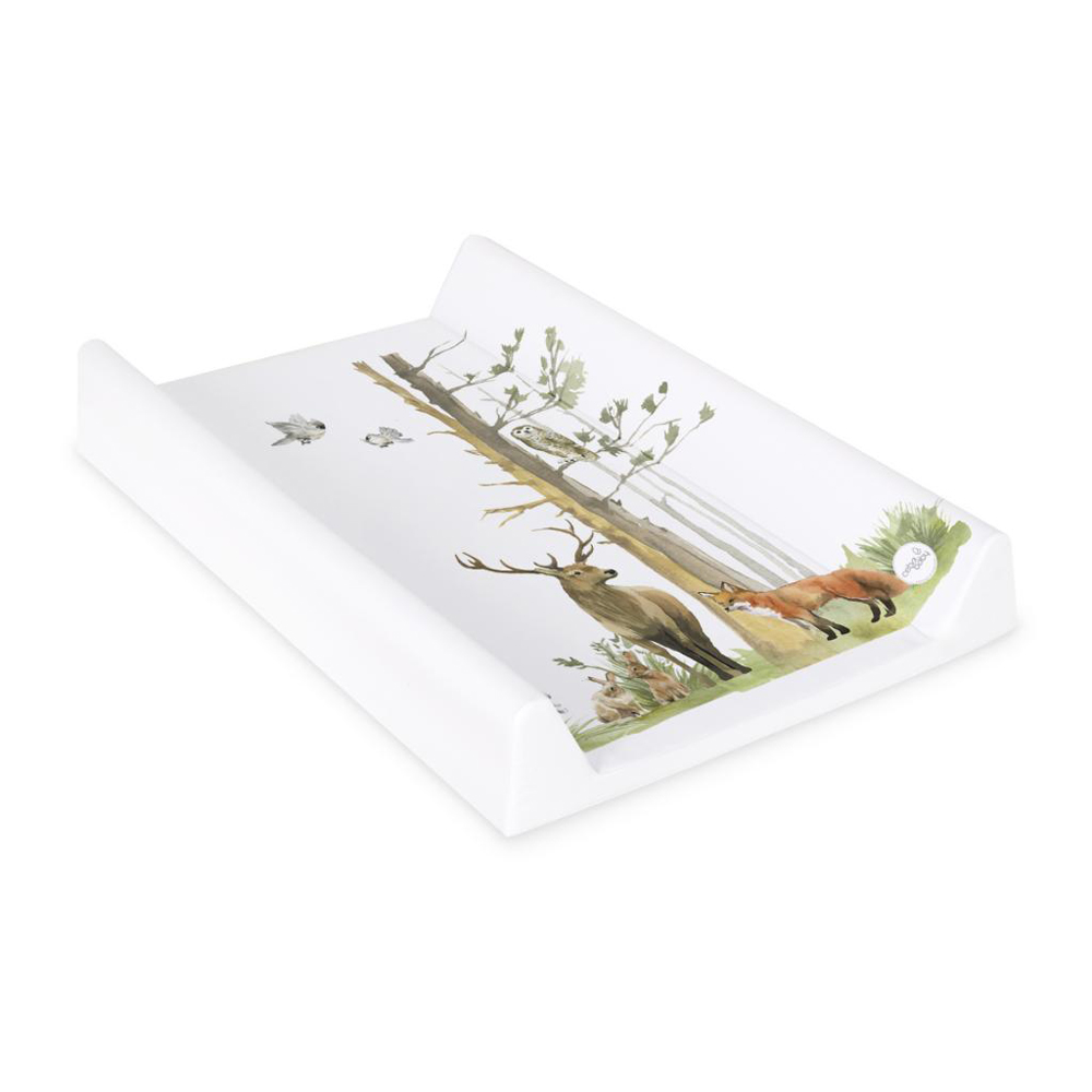 CEBA BABY Podložka prebaľovacia 2-hranná s pevnou doskou (50x70) Basic Woodland