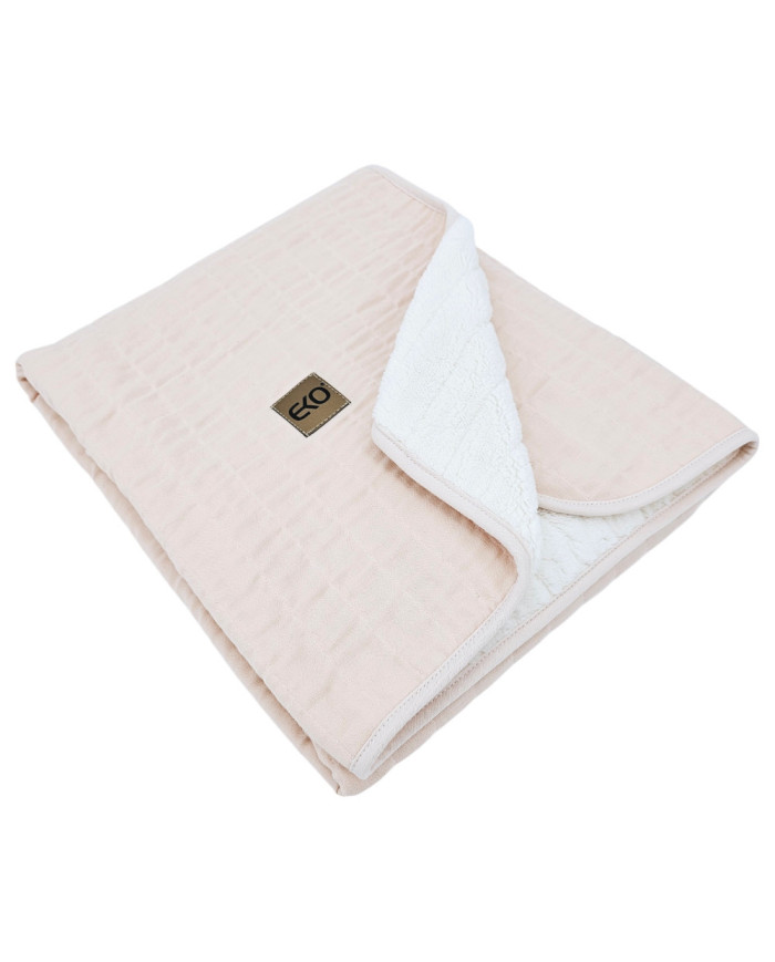 EKO Deka mušelínová s kožušinou Rose pink 75x90 cm