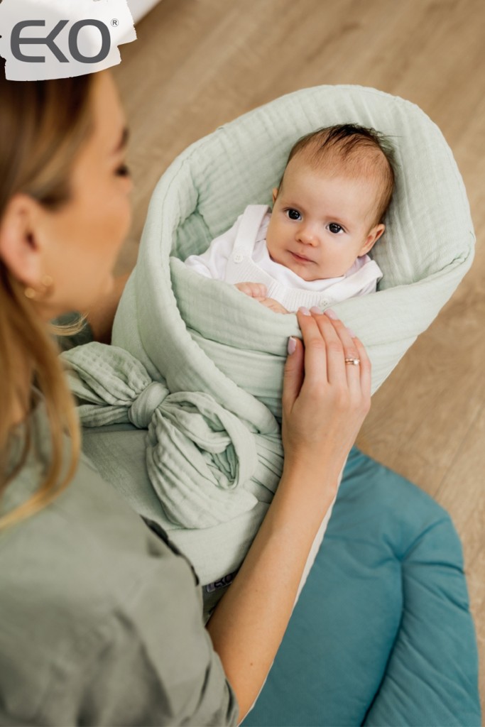 EKO Zavinovačka mušelínová bez vystuženia Mint 75x75 cm