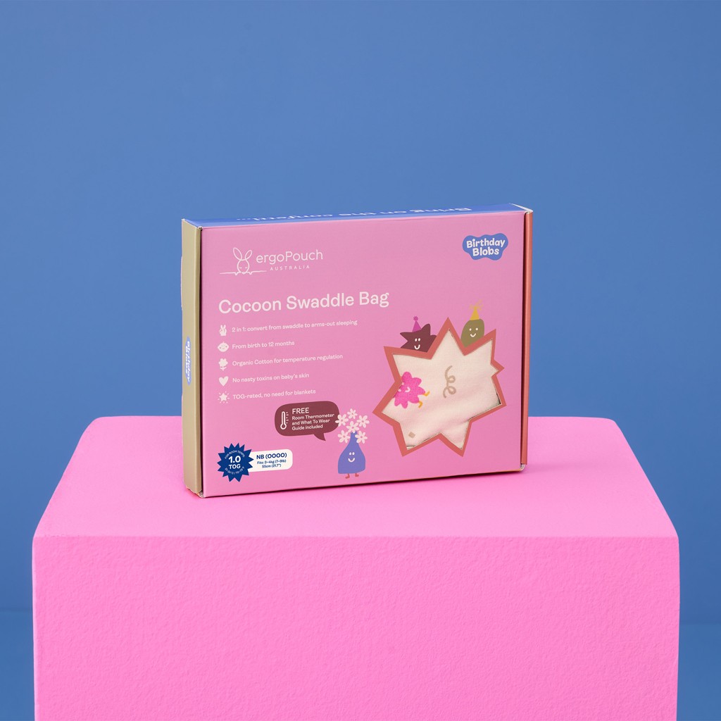 ERGOPOUCH Zavinovačka a vak na spanie 2v1 Cocoon Birthday Blobs 3-6 m, 6-8 kg, 1 tog