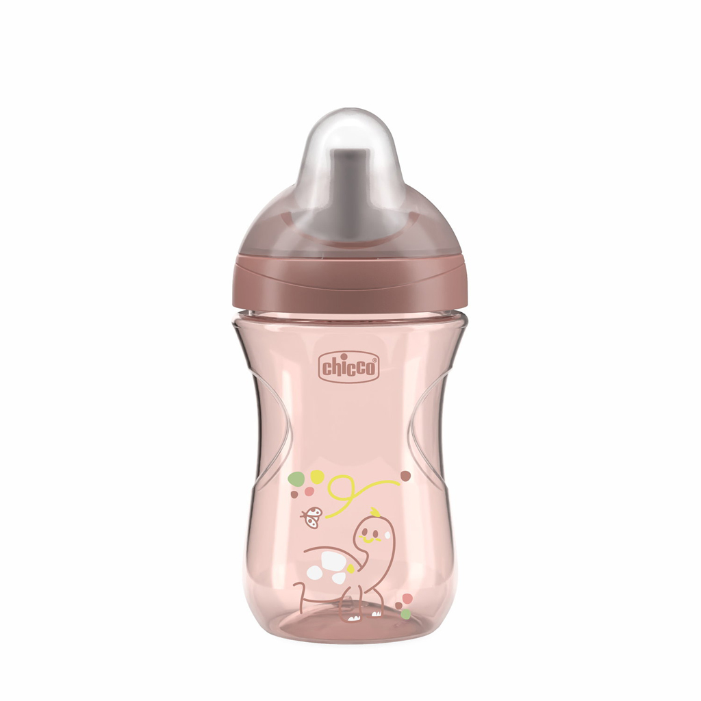 CHICCO Hrnček Advanced so slamkovým náustkom pink, 12m+