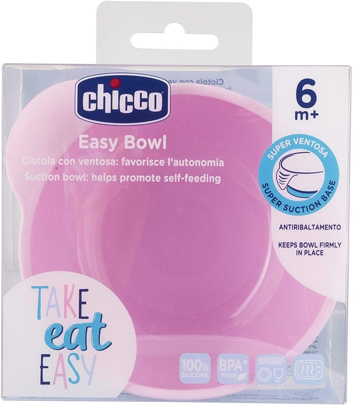 CHICCO Miska silikonová s prísavkou ružová 6m+