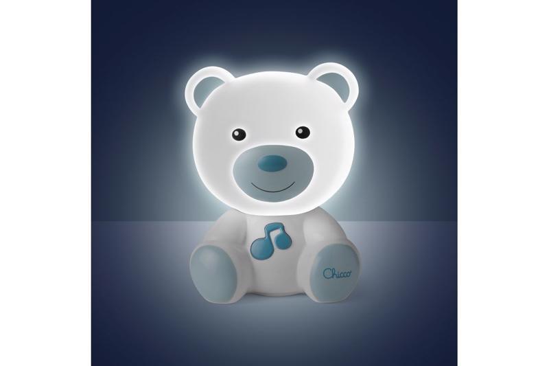 CHICCO Svetielko nočné hudobné Macko modré 0m+