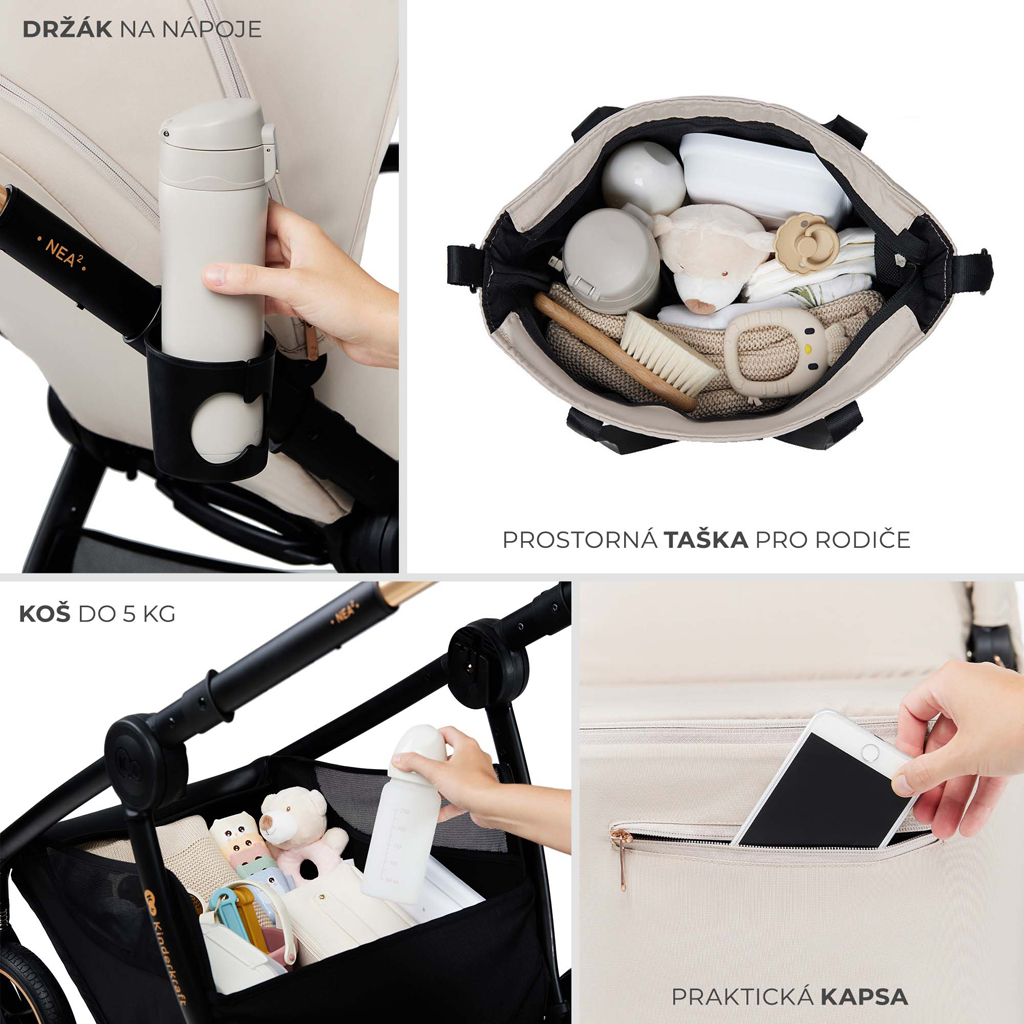 KINDERKRAFT Kočík kombinovaný Nea 2 2v1 Platinum Grey
